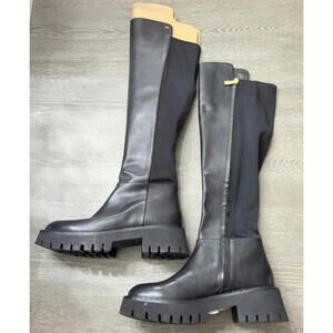 Michael Kors Asher Black Leather Knee High Boots Women